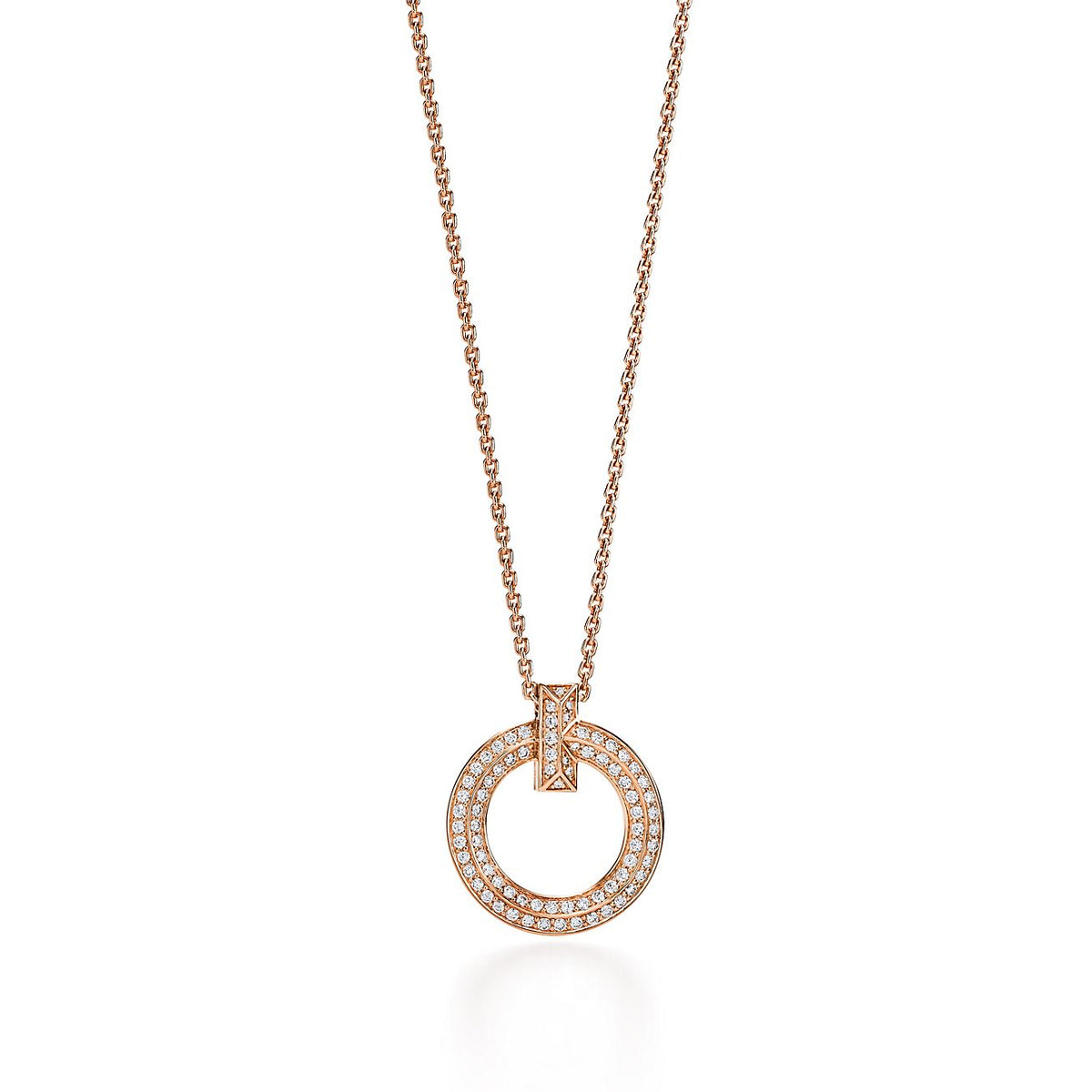 [Hevara Jewelry]T1 CIRCLE DIAMOND PAVED MEDIUM NECKLACE