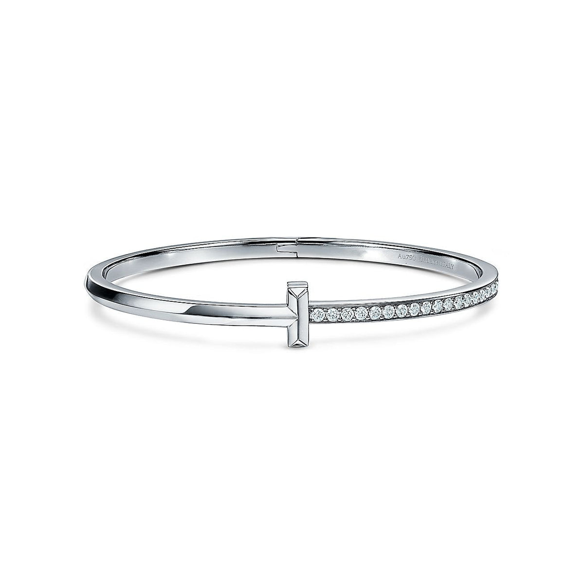 [Hevara Jewelry]NARROW T1 HINGED BANGLE DIAMOND SILVER