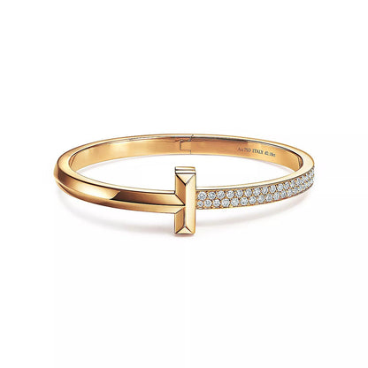 [Hevara Jewelry]T1 WIDE DIAMOND HINGED BANGLE PINK GOLD