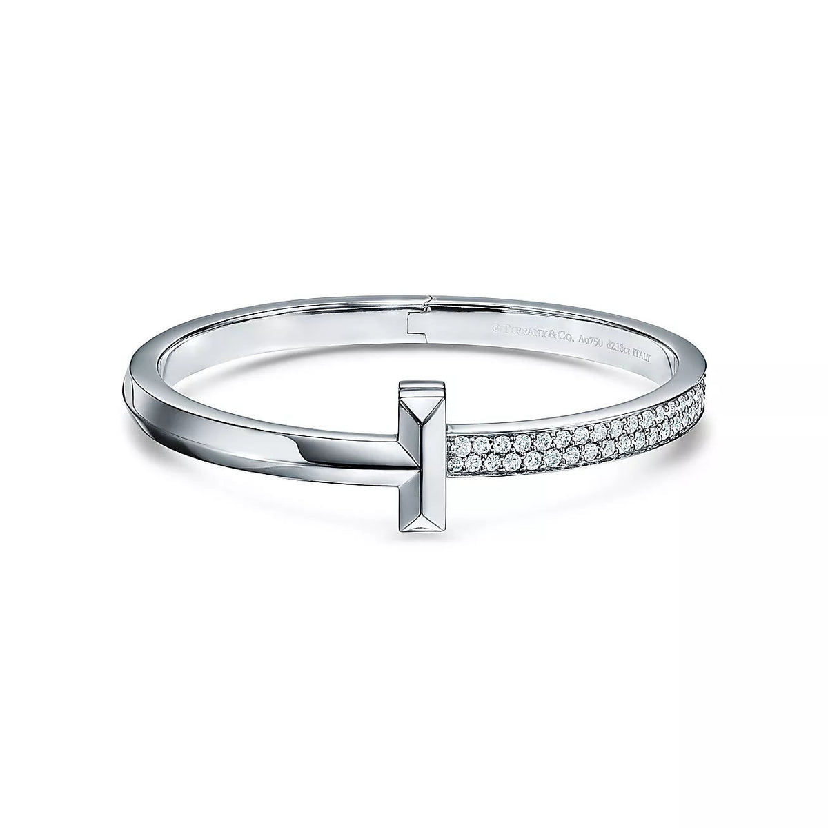 [Hevara Jewelry]WIDE DIAMONDS HINGED BANGLE