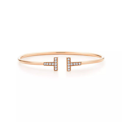 [Hevara Jewelry]T BRACELET PINK GOLD 1.8MM DIAMOND