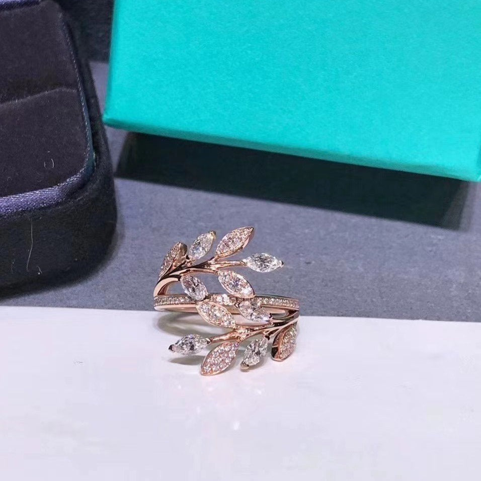 [Hevara Jewelry]VICTORIA DIAMOND VINE BYPASS RING PINK GOLD