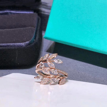 [Hevara Jewelry]VICTORIA DIAMOND VINE BYPASS RING PINK GOLD
