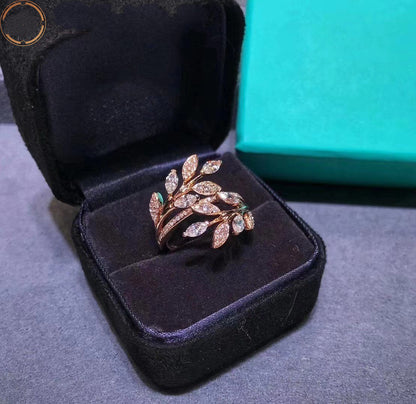 [Hevara Jewelry]VICTORIA DIAMOND VINE BYPASS RING PINK GOLD