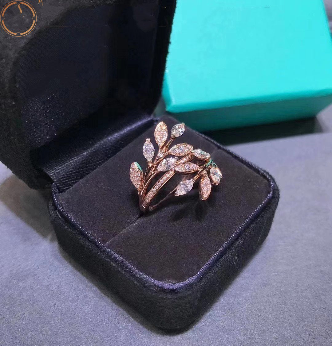 [Hevara Jewelry]VICTORIA DIAMOND VINE BYPASS RING PINK GOLD