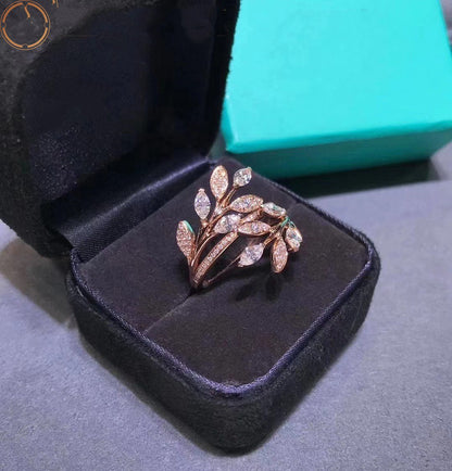 [Hevara Jewelry]VICTORIA DIAMOND VINE BYPASS RING PINK GOLD