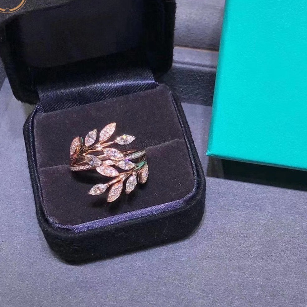 [Hevara Jewelry]VICTORIA DIAMOND VINE BYPASS RING PINK GOLD