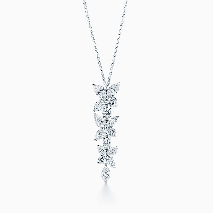 [Hevara Jewelry]MIXED CLUSTER DIAMOND DROP PENDANT