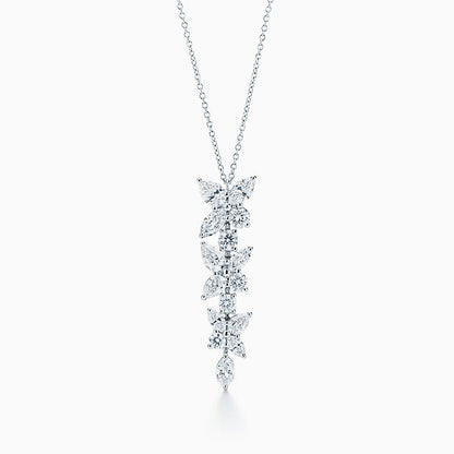 [Hevara Jewelry]MIXED CLUSTER DIAMOND DROP PENDANT