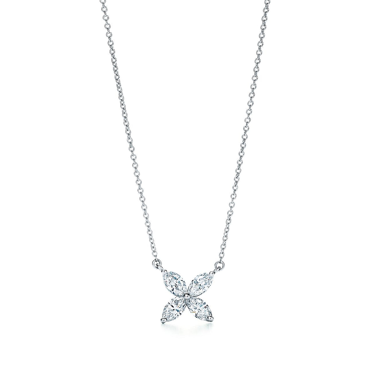 [Hevara Jewelry]PLATINUM AND DIAMOND VICTORIA PENDANT NECKLACE
