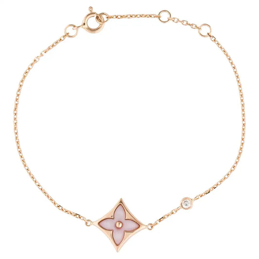 [⭐Hevara Jewelry]STAR 1 DIAMOND PINK GOLD BRACELET