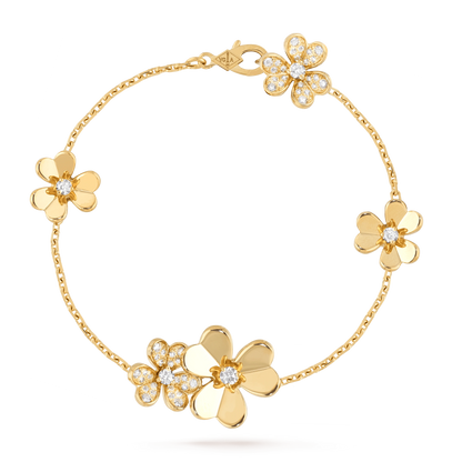 [⭐Hevara Jewelry]FRIVOLE GOLD 5 FLOWERS BRACELET