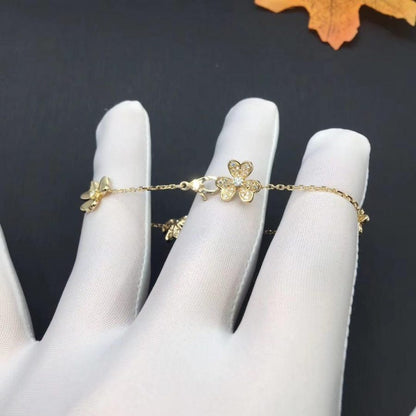 [⭐Hevara Jewelry]FRIVOLE GOLD 5 FLOWERS BRACELET