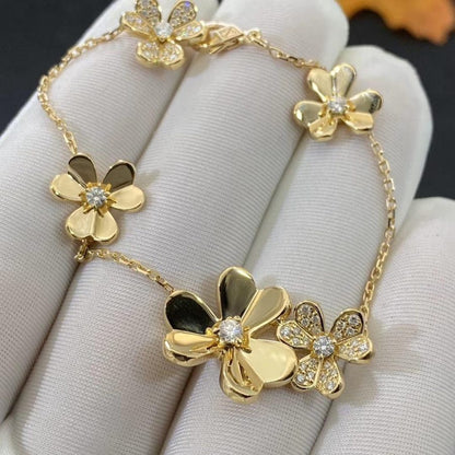 [⭐Hevara Jewelry]FRIVOLE GOLD 5 FLOWERS BRACELET