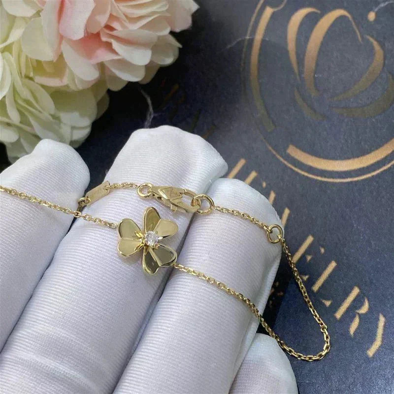 [⭐Hevara Jewelry]FRIVOLE GOLD FLOWER PINK MALACHITE BRACELET