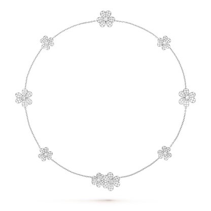 [⭐Hevara Jewelry]FRIVOLE SILVER 9 FLOWERS NECKLACE