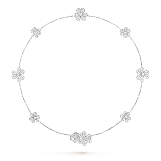 [⭐Hevara Jewelry]FRIVOLE SILVER 9 FLOWERS NECKLACE