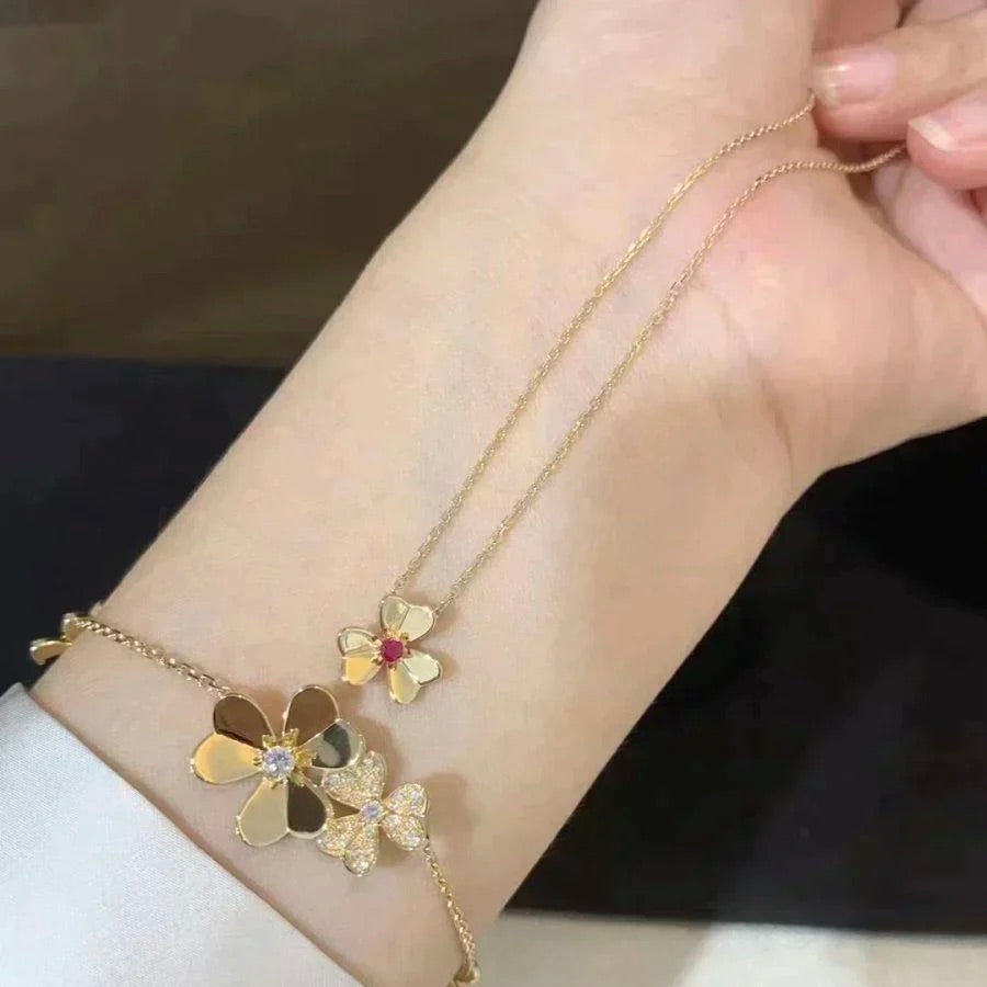 [⭐Hevara Jewelry]FRIVOLE GOLD FLOWER NECKLACE