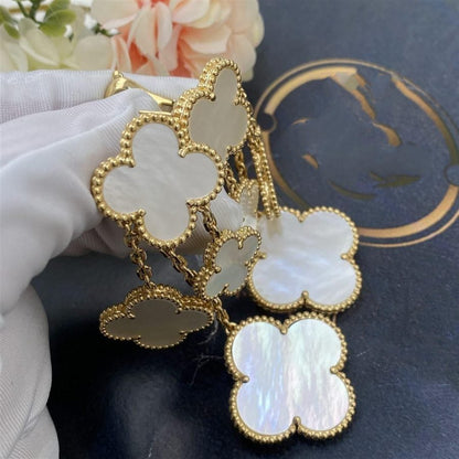 [⭐Hevara Jewelry]CLOVER EARRINGS WHITE MOP 4 MOTIFS GOLD