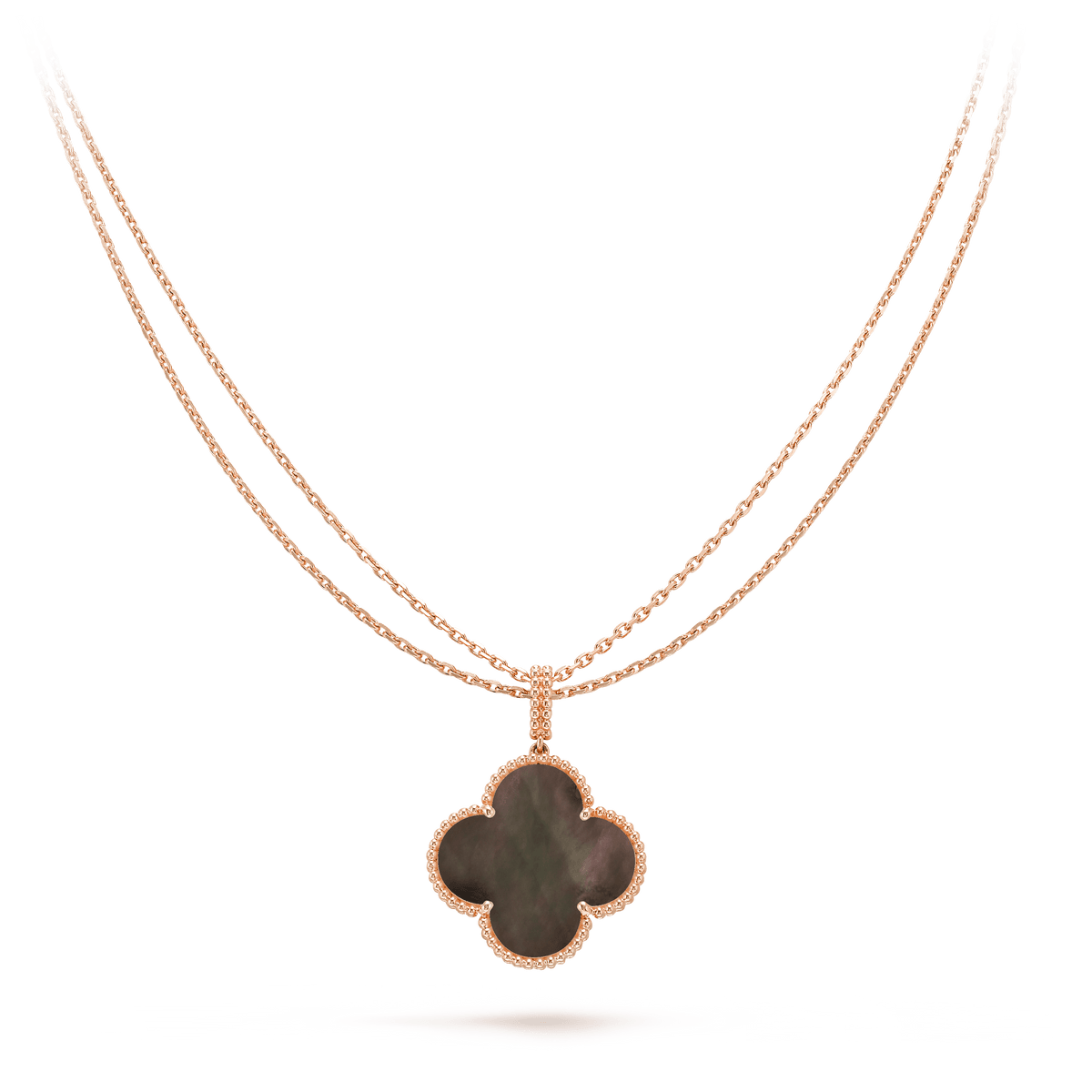 [⭐Hevara Jewelry]CLOVER 25MM GOLD DARK MOP BIG CLOVER NECKLACE