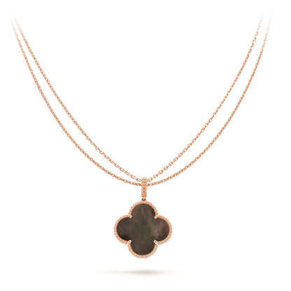 [⭐Hevara Jewelry]CLOVER 25MM GOLD DARK MOP BIG CLOVER NECKLACE