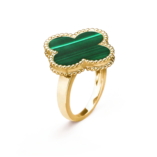 [⭐Hevara Jewelry]CLOVER MALACHITE RING