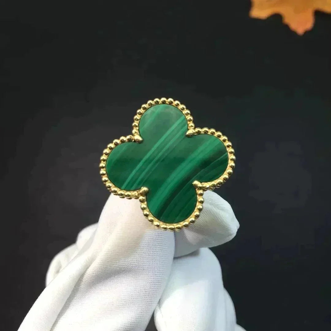[⭐Hevara Jewelry]CLOVER MALACHITE RING