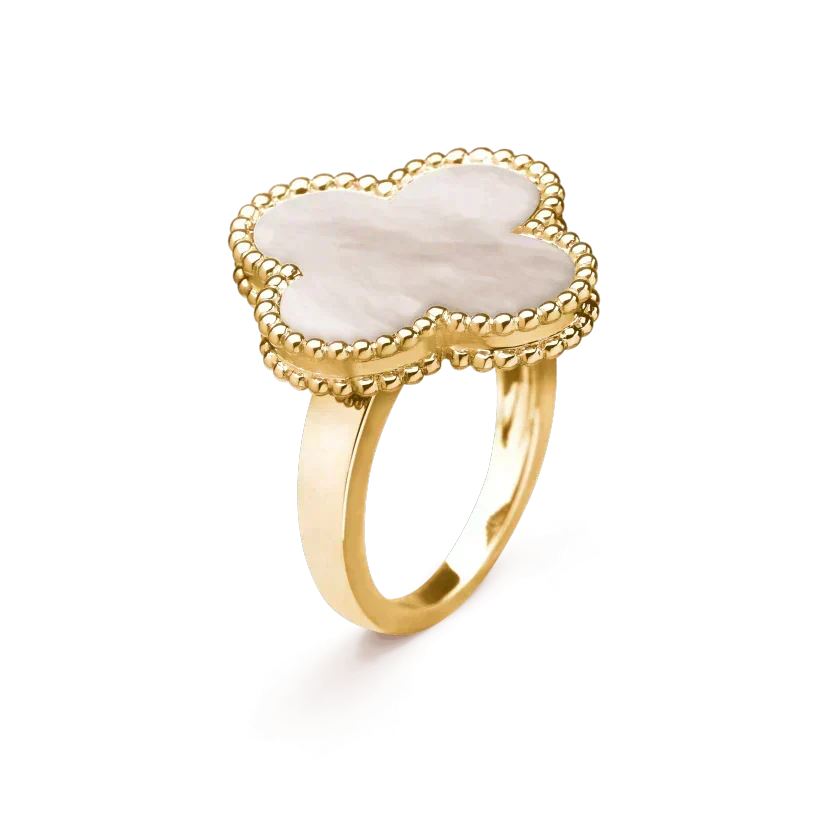 [⭐Hevara Jewelry]CLOVER WHITE MOP RING