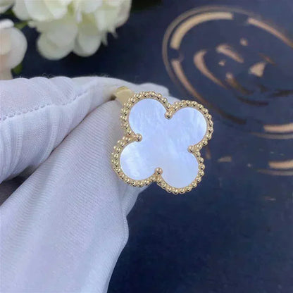 [⭐Hevara Jewelry]CLOVER WHITE MOP RING