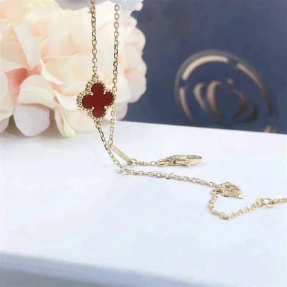 [⭐Hevara Jewelry]CLOVER  CARNELIAN SINGLE FLOWER BRACELET