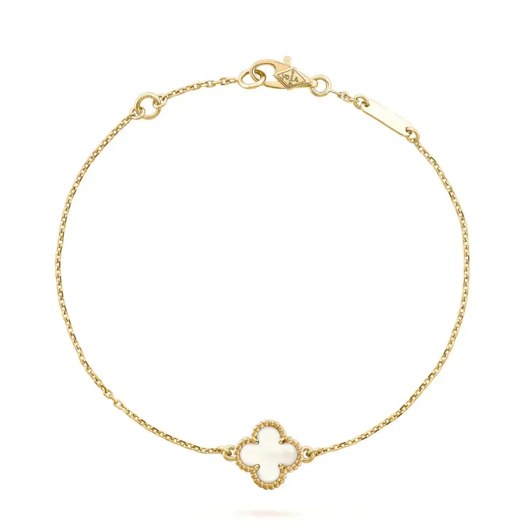 [⭐Hevara Jewelry]CLOVER WHITE MOP SINGLE FLOWER BRACELET