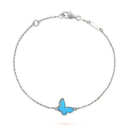 [⭐Hevara Jewelry]BUTTERFLY TURQUOISE BUTTERFLY BRACELET SILVER