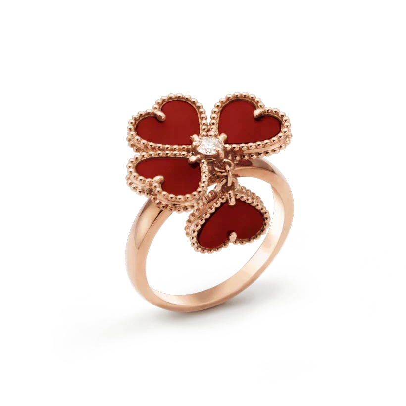 [⭐Hevara Jewelry]SWEET CLOVER CARNELIAN RING