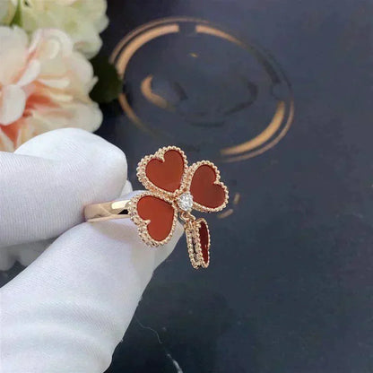 [⭐Hevara Jewelry]SWEET CLOVER CARNELIAN RING
