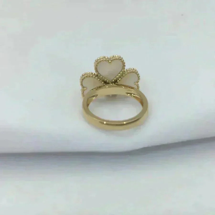 [⭐Hevara Jewelry]SWEET CLOVER WHITE MOP RING