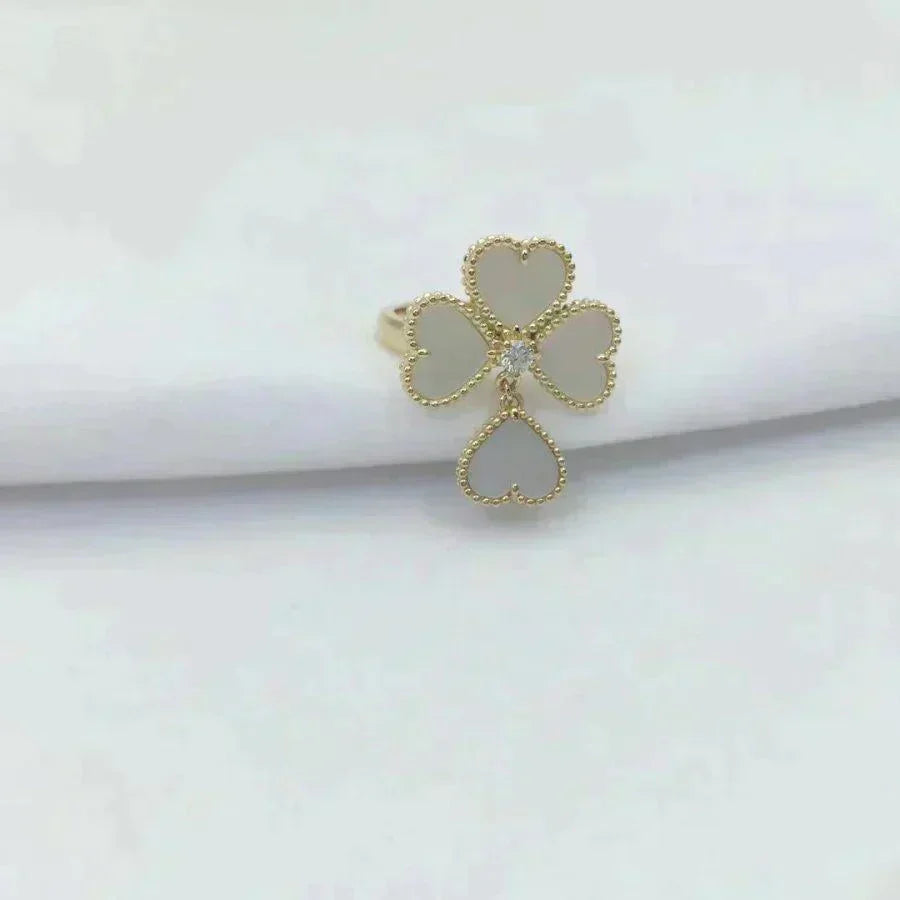 [⭐Hevara Jewelry]SWEET CLOVER WHITE MOP RING