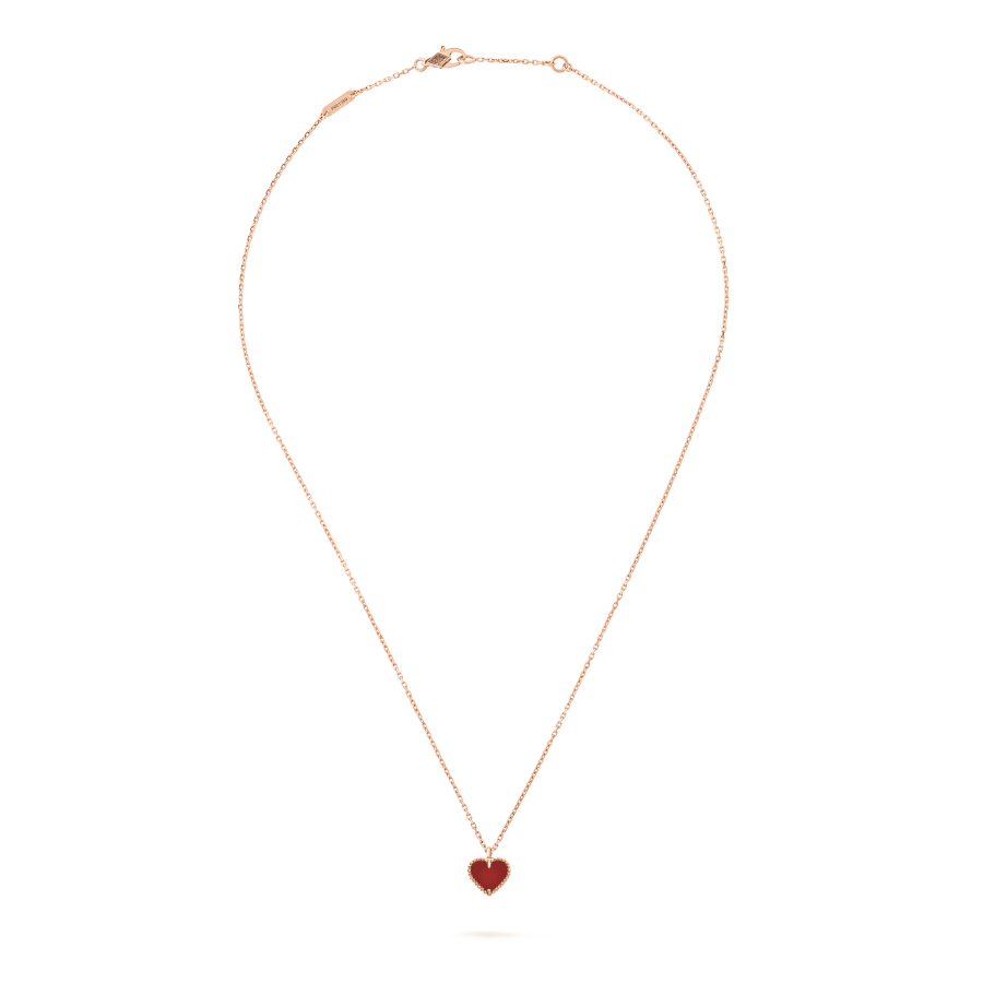 [⭐Hevara Jewelry]SWEET CLOVER CARNELIAN HEART NECKLACE