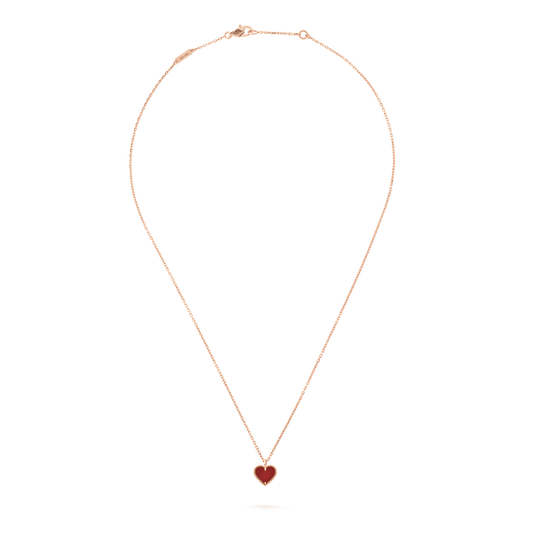[⭐Hevara Jewelry]SWEET CLOVER CARNELIAN HEART NECKLACE