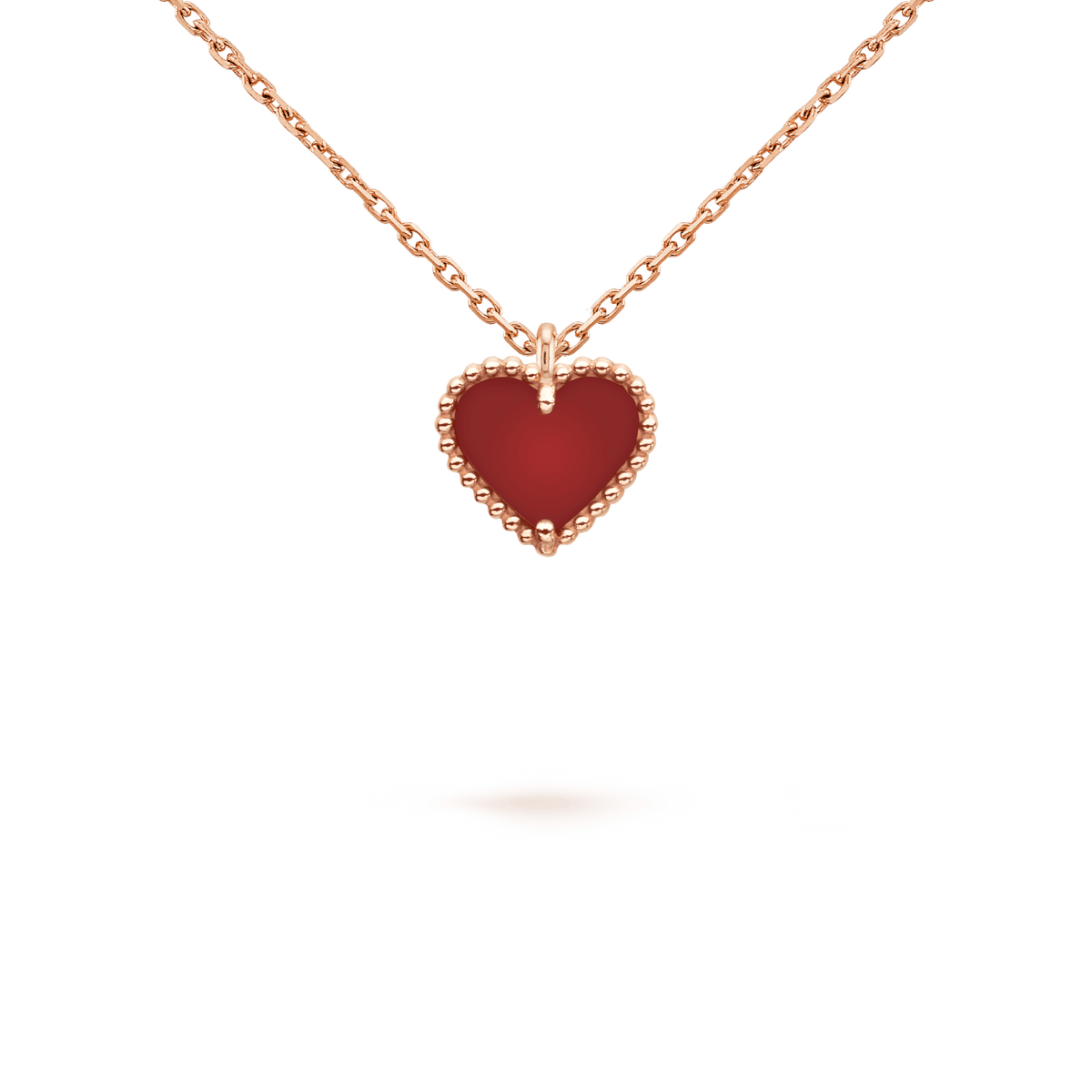 [⭐Hevara Jewelry]SWEET CLOVER CARNELIAN HEART NECKLACE