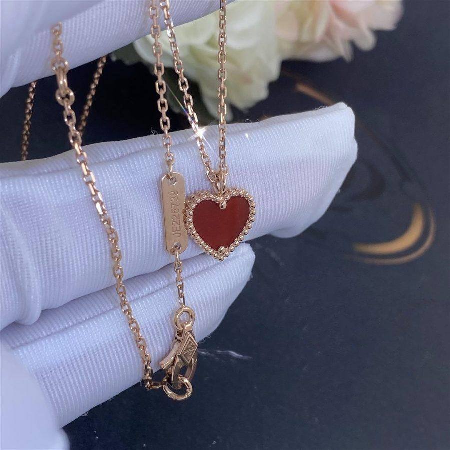 [⭐Hevara Jewelry]SWEET CLOVER CARNELIAN HEART NECKLACE
