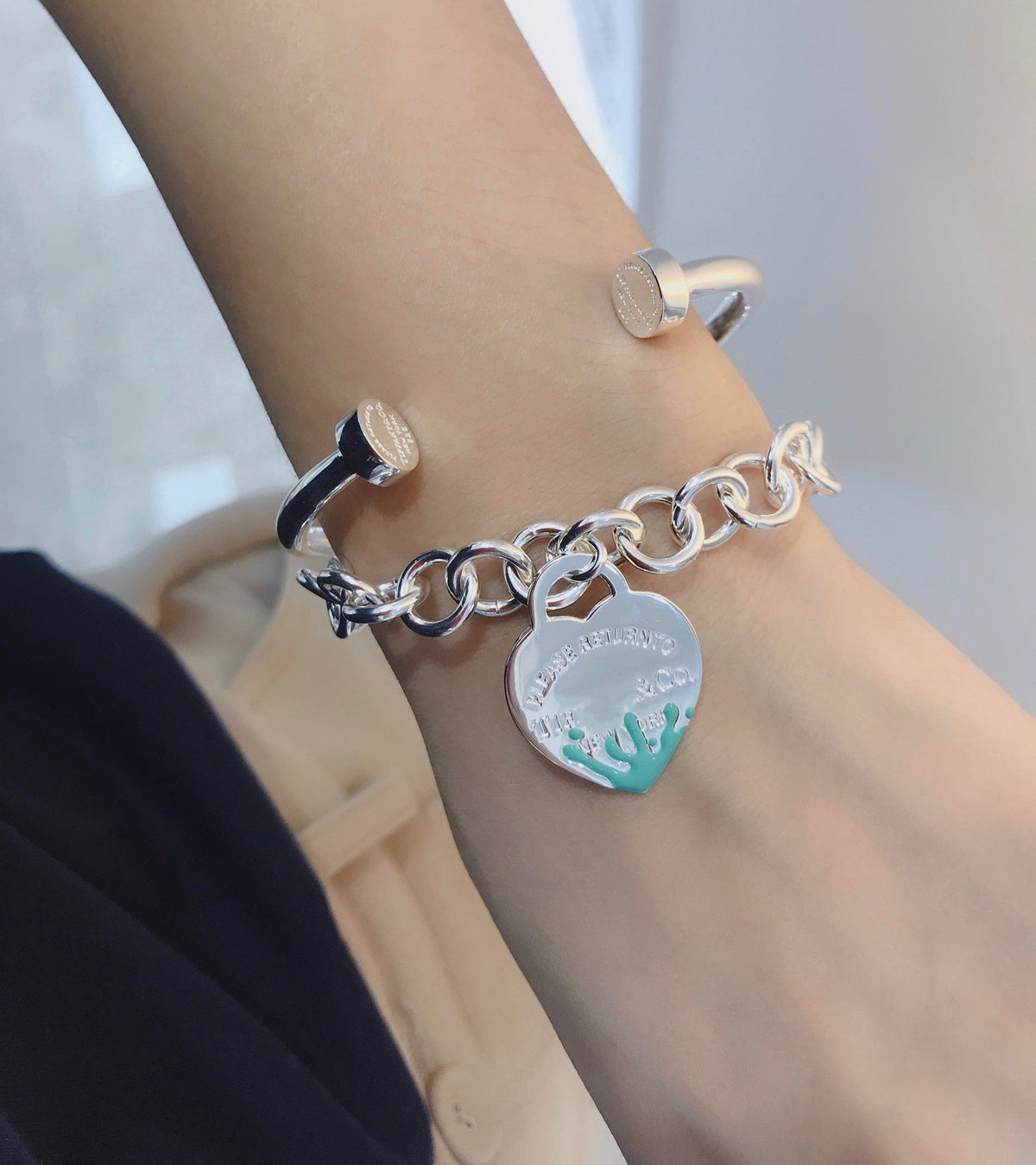 [Hevara Jewelry]LOVE HEART RETURN TO TIF SILVER BRACELET
