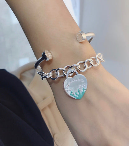 [Hevara Jewelry]LOVE HEART RETURN TO TIF SILVER BRACELET
