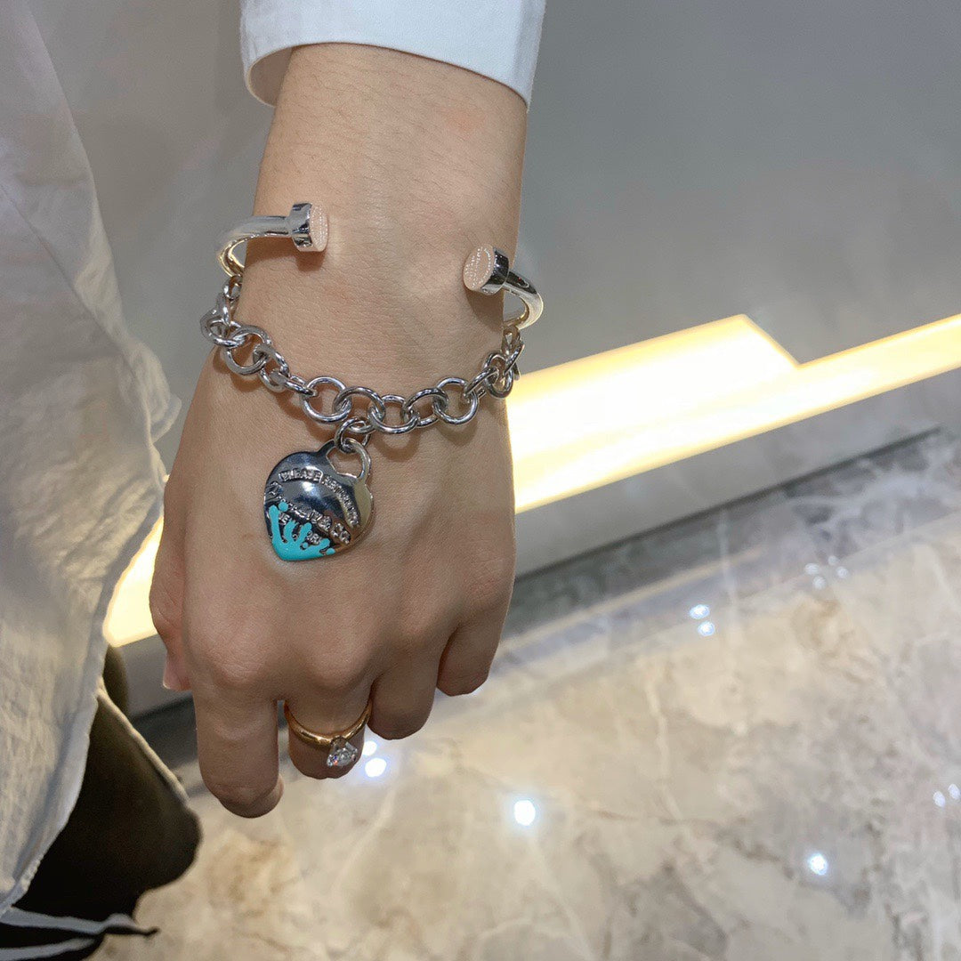 [Hevara Jewelry]LOVE HEART RETURN TO TIF SILVER BRACELET