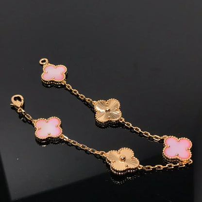 [⭐Hevara Jewelry] CLOVER 5 MOTIFS  PINK MOP BRACELET COLLECTION