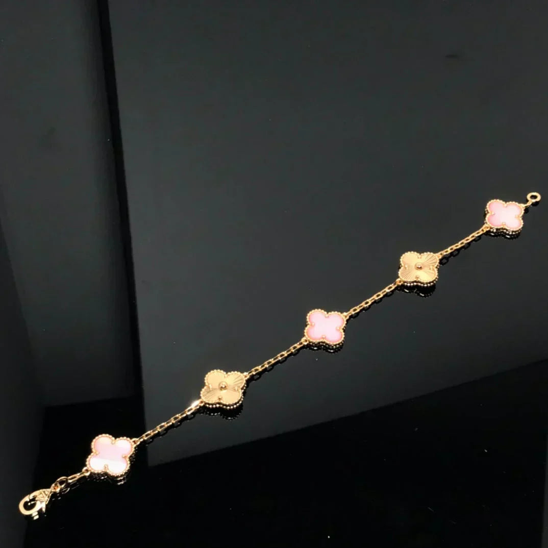 [⭐Hevara Jewelry] CLOVER 5 MOTIFS  PINK MOP BRACELET COLLECTION