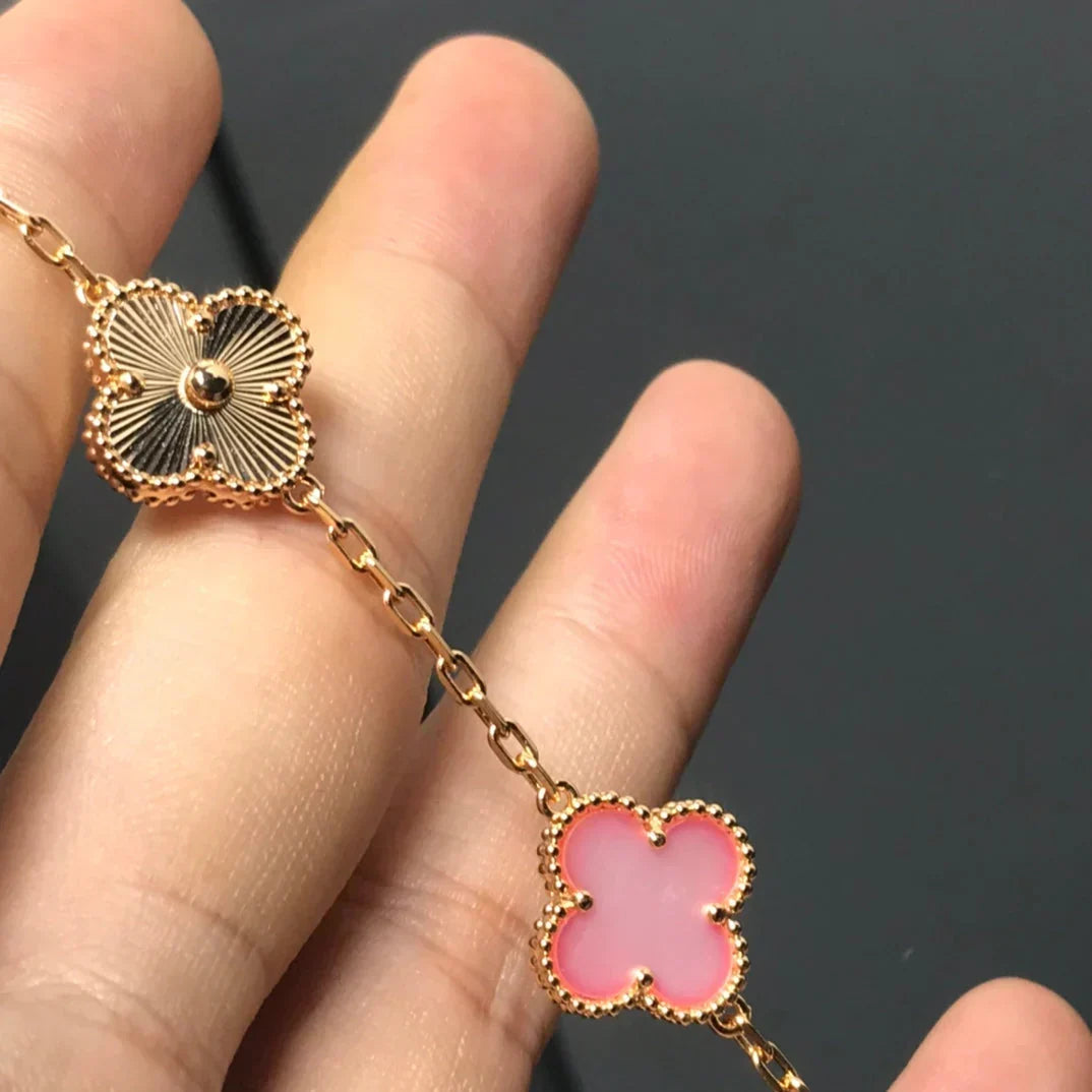 [⭐Hevara Jewelry] CLOVER 5 MOTIFS  PINK MOP BRACELET COLLECTION