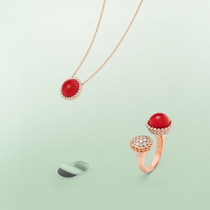 [⭐Hevara Jewelry]PERLEE COULEURS DIAMOND ROSE GOLD BETWEEN THE FINGER RING