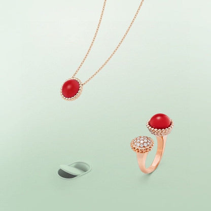 [⭐Hevara Jewelry]PERLEE COULEURS DIAMOND ROSE GOLD BETWEEN THE FINGER RING