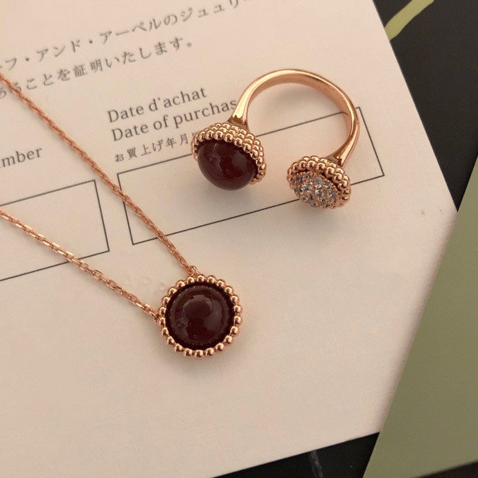 [⭐Hevara Jewelry]PERLEE COULEURS DIAMOND ROSE GOLD BETWEEN THE FINGER RING