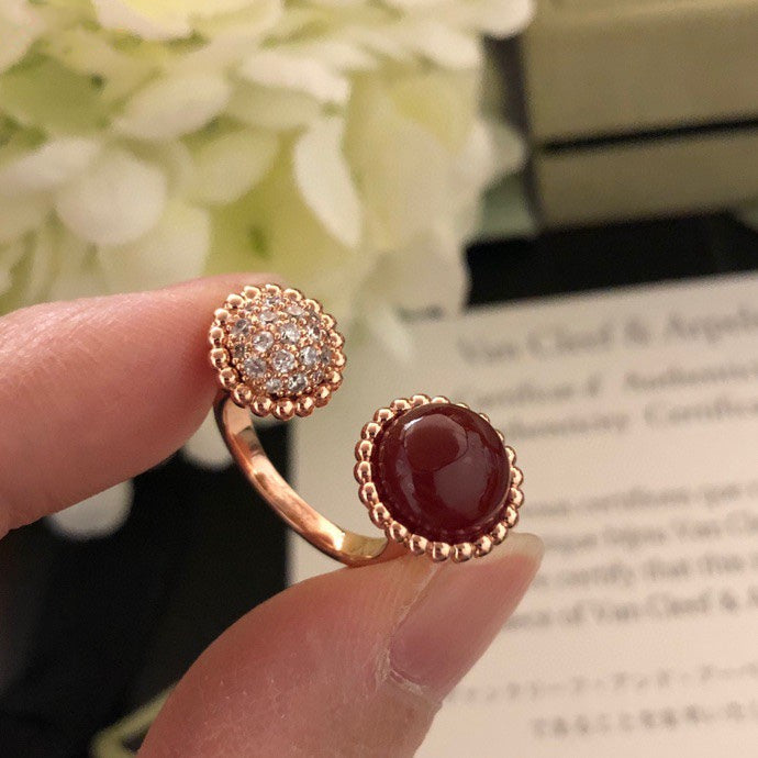 [⭐Hevara Jewelry]PERLEE COULEURS DIAMOND ROSE GOLD BETWEEN THE FINGER RING